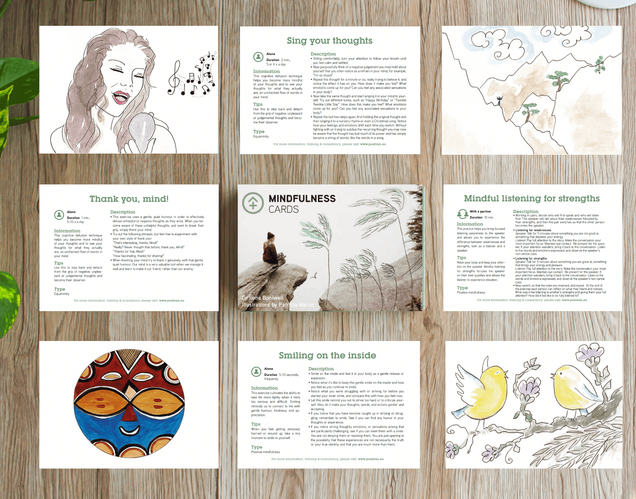 Mindfulness Cards Sixty-Four Ways To Boost Health and Wellbeing sold on the Positive Psychology Shop