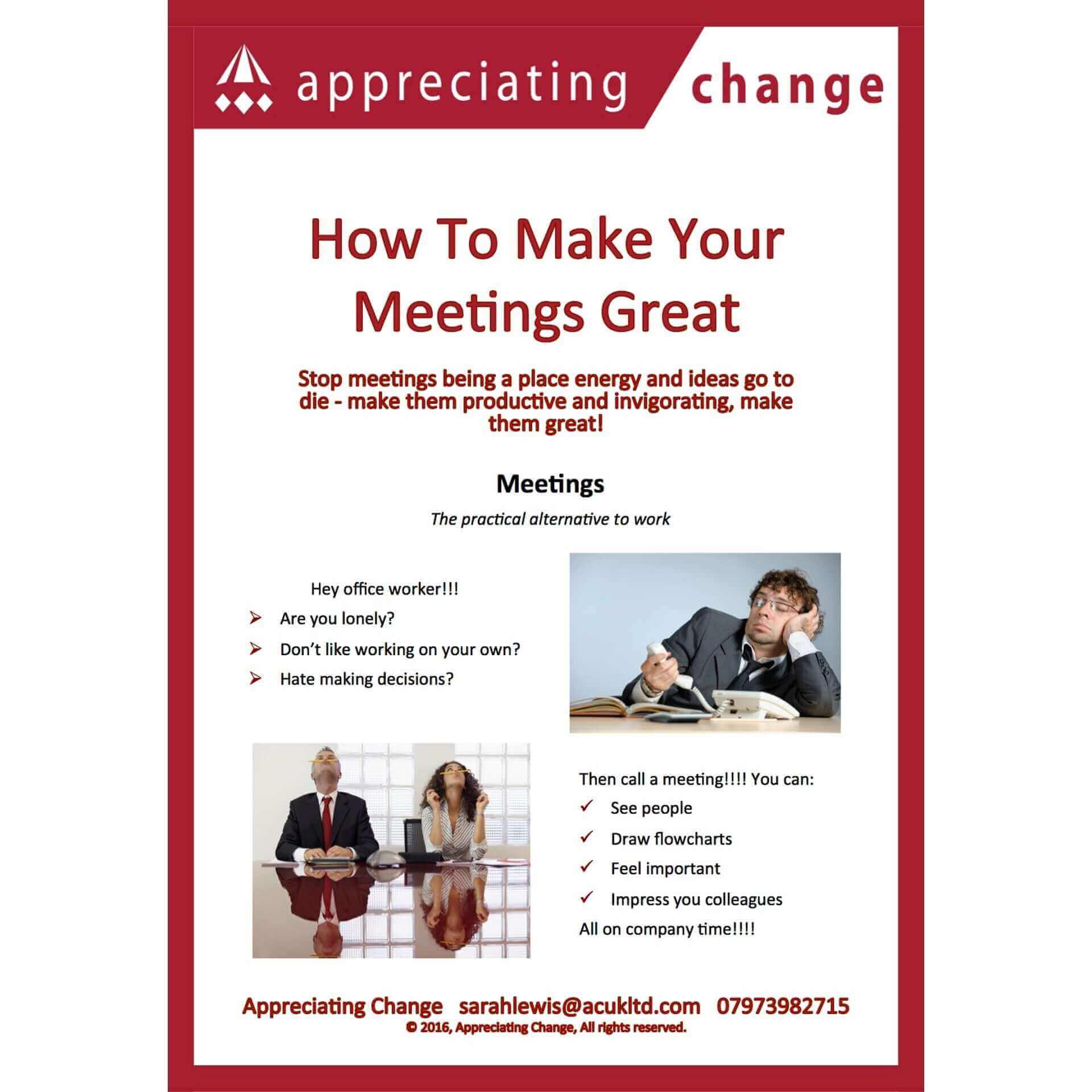 View details for How To Make Your Meetings Great 'The Positive Way': An E-Guide for Managers How To Make Your Meetings Great 'The Positive Way': An E-Guide for Managers sold on The Positive Psychology Shop