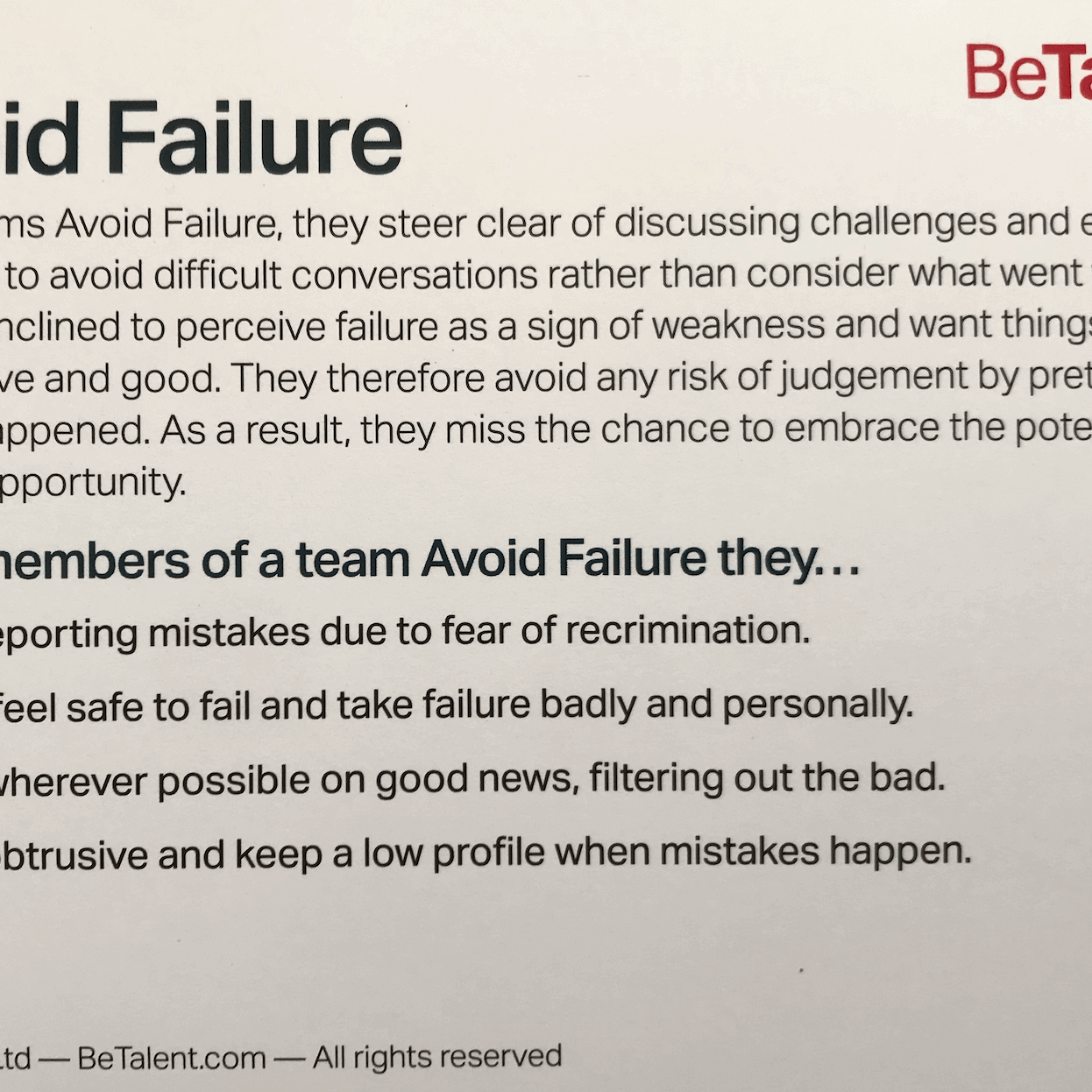BeTalent Psychological Safety Cards to Boost Team Performance  sold on The Positive Psychology Shop