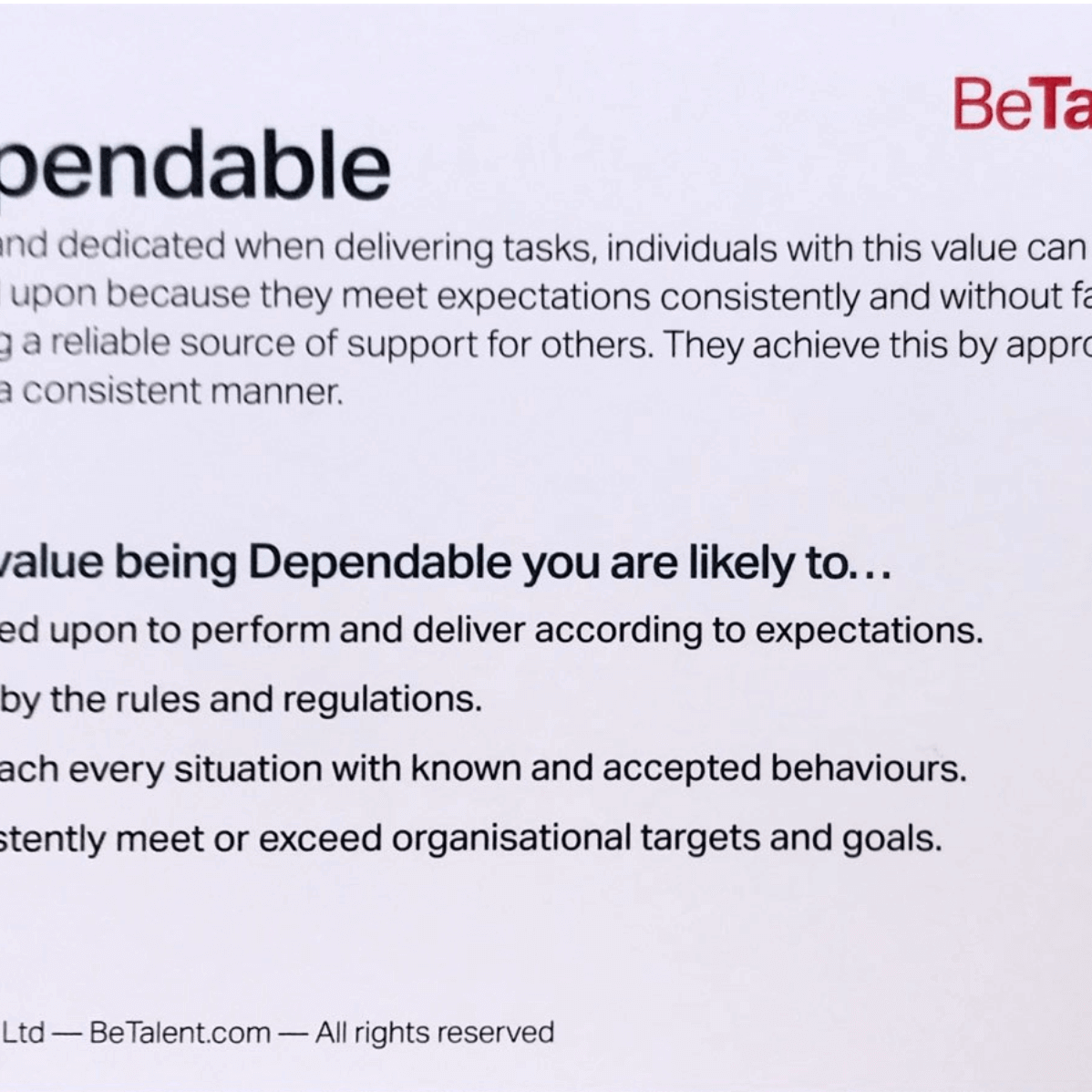 BeTalent Values Cards, sold on the positive psychology shop