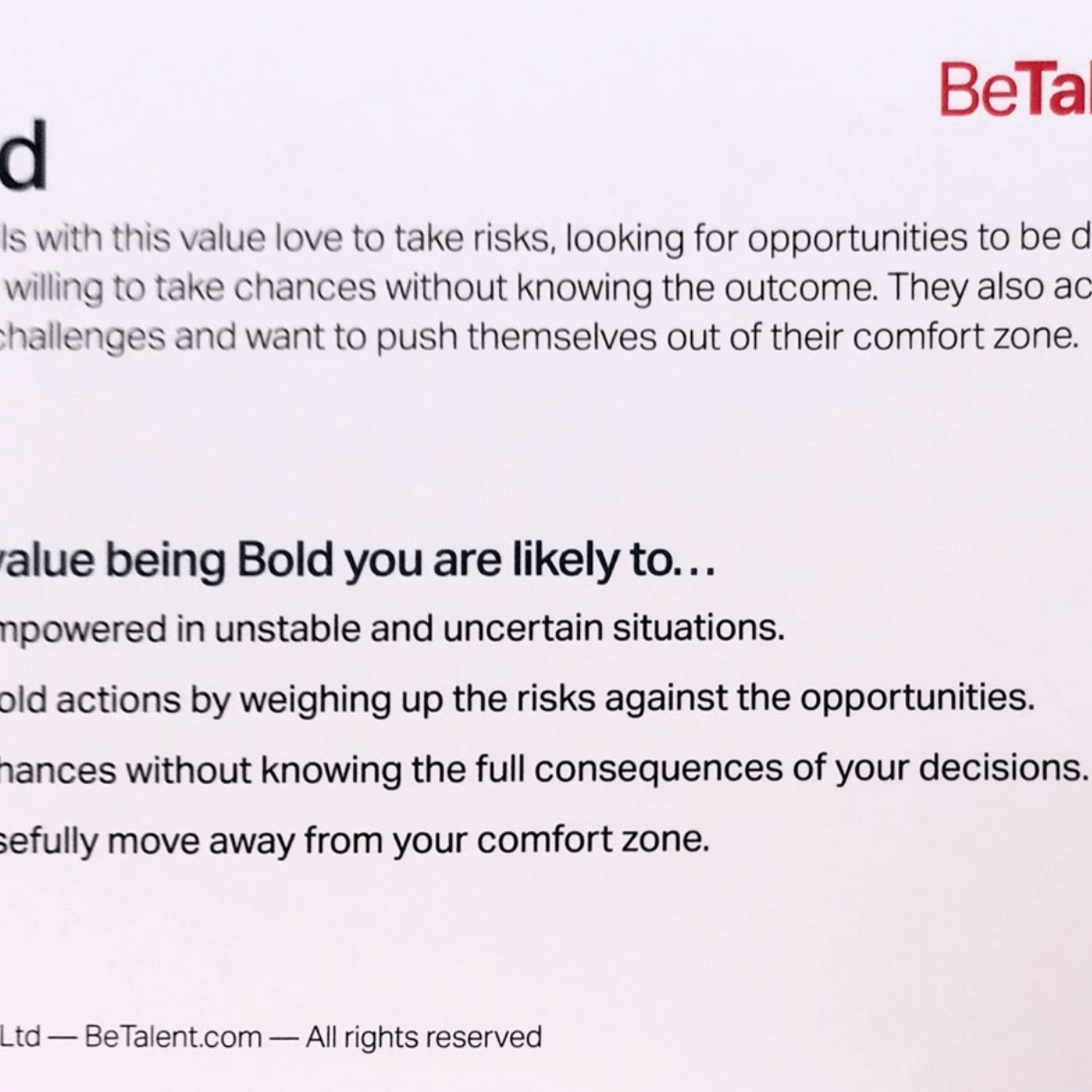 BeTalent Values Cards, sold on the positive psychology shop