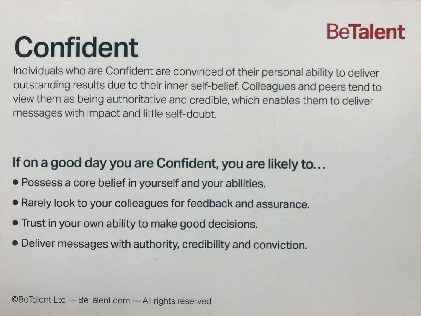 BeTalent Resilience Cards for Personal Development and Self-Awareness  sold on The Positive Psychology Shop