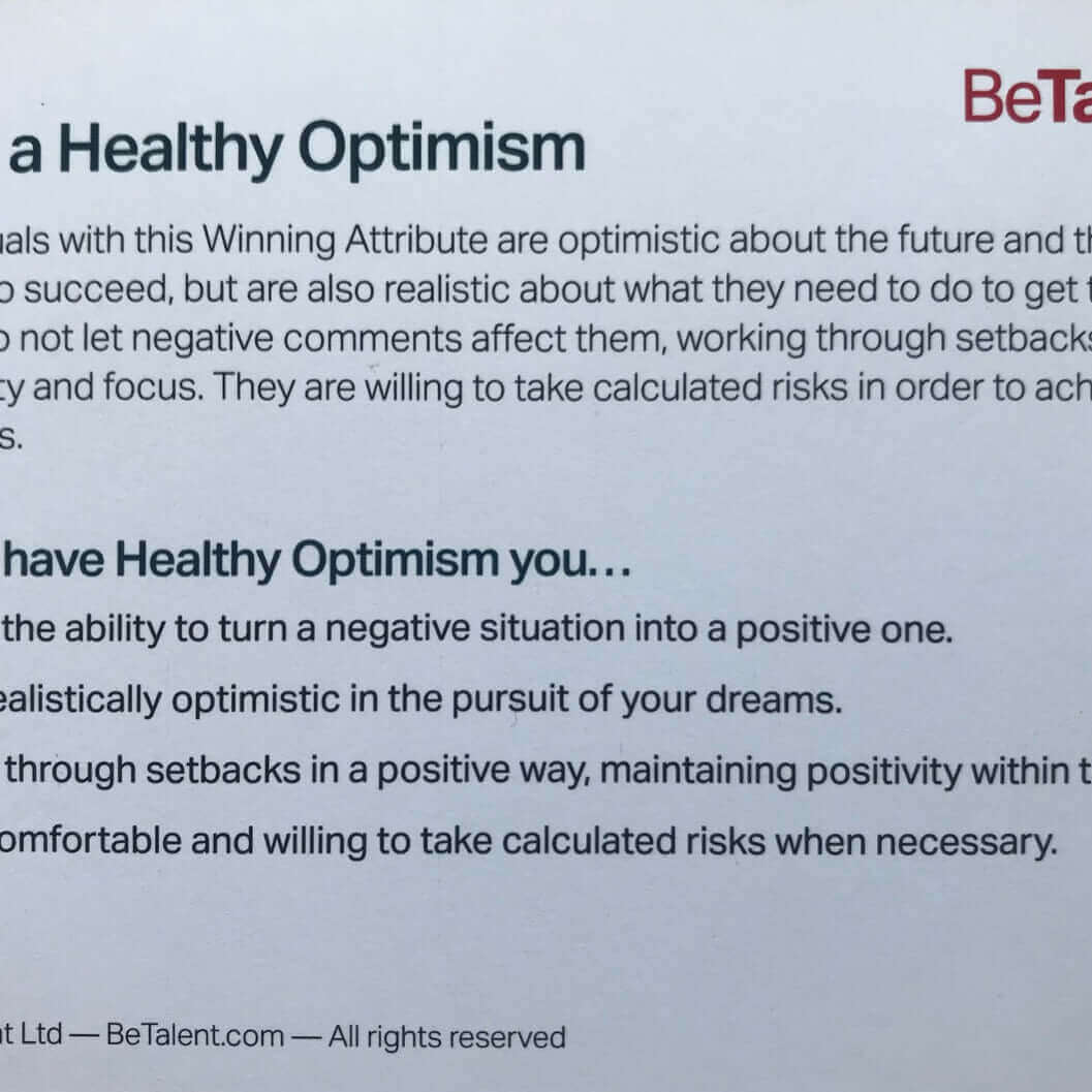 Be Talent Winning Attitude Cards  sold on The Positive Psychology Shop