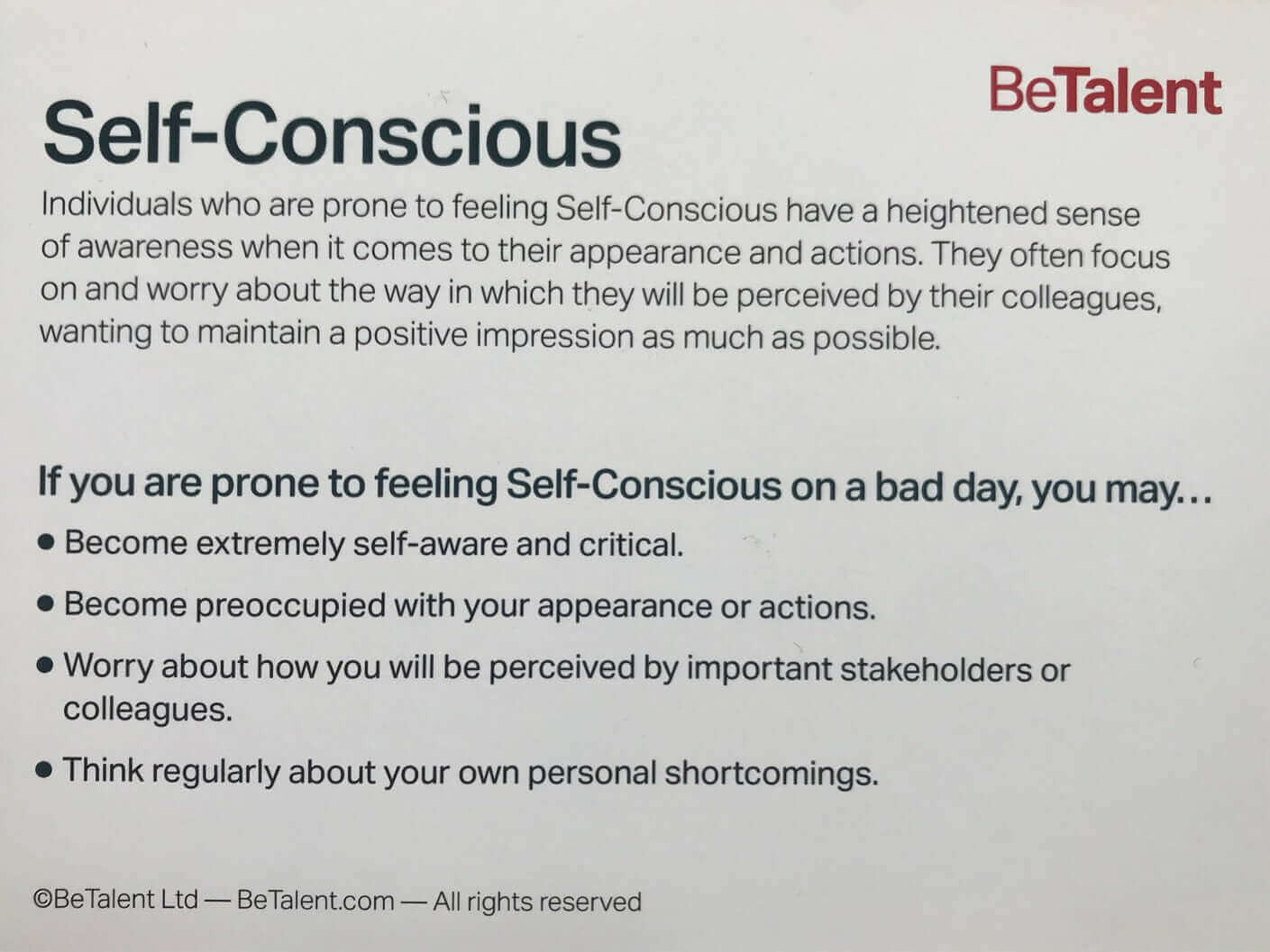 BeTalent Resilience Cards for Personal Development and Self-Awareness  sold on The Positive Psychology Shop