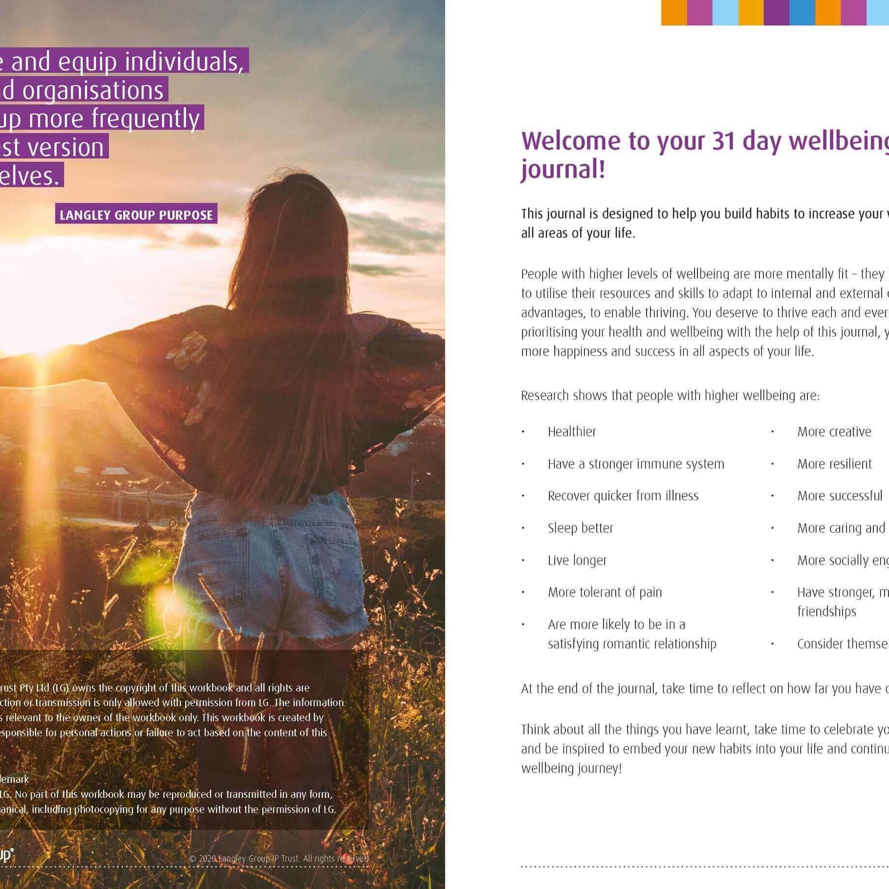 Wellbeing Journal for Boosting Wellbeing and Happiness  sold on The Positive Psychology Shop