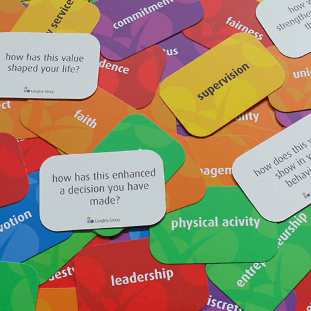 Values cards by Langley Group, sold on the Positive Psychology Shop