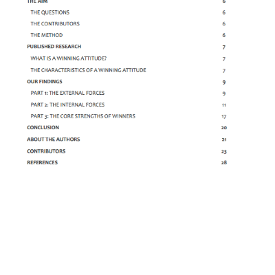 Winning Attitudes What does it take to be Successful? Winning Attitudes What does it take to be Successful available as download from The Positive Psychology Shop