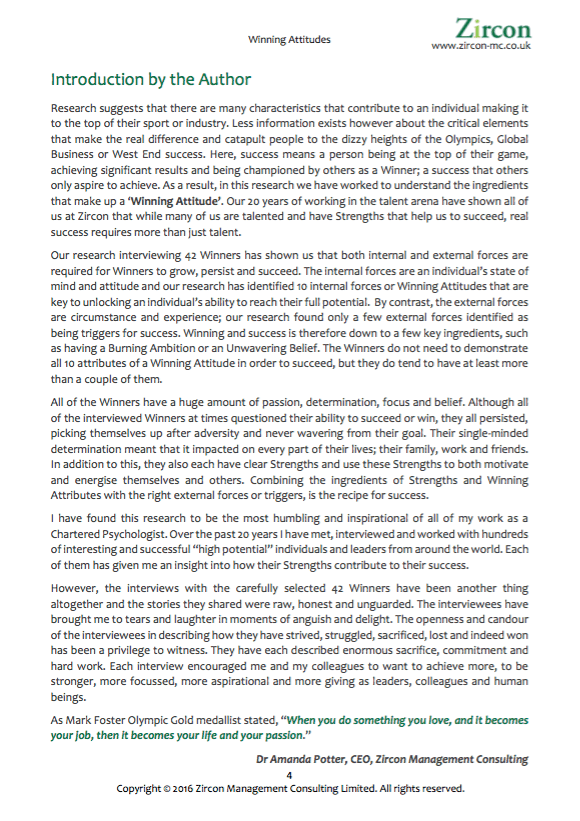 Winning Attitudes What does it take to be Successful? Winning Attitudes What does it take to be Successful available as download from The Positive Psychology Shop
