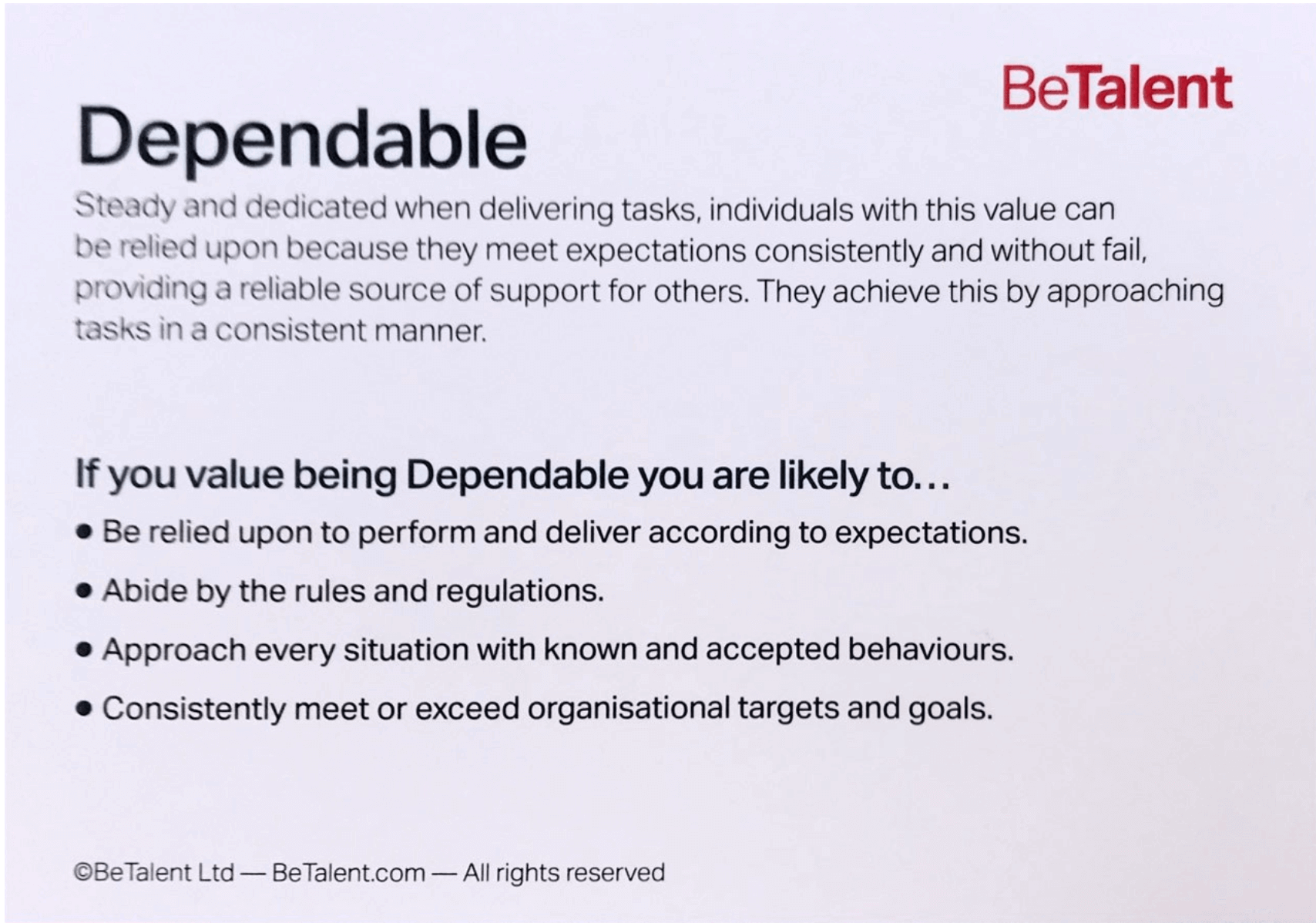 BeTalent Values Cards, sold on the positive psychology shop