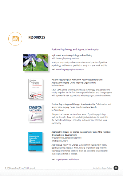 Learning From Success An Appreciative Inquiry Reflection Exercise available  as download from  The Positive Psychology Shop