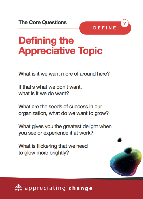 Appreciative Inquiry cards by Appreciating Change, sold on the Positive Psychology Shop
