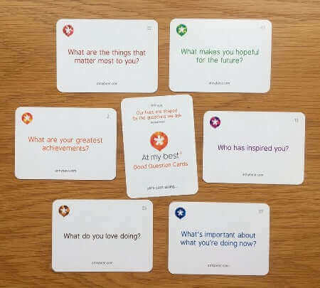 Good question cards by Positran, sold on the Positive Psychology Shop